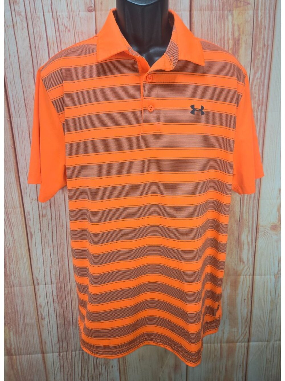 Under Armour Heat Gear Orange Performance Polo Size Large